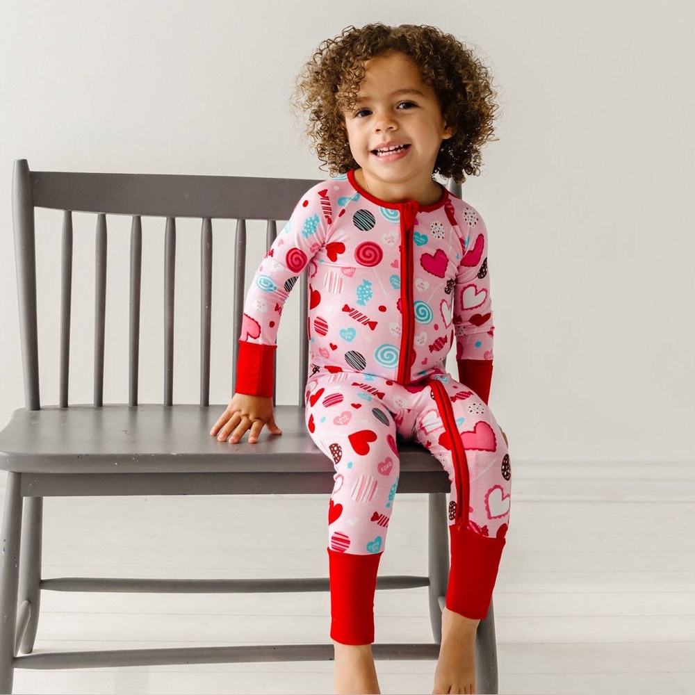 Little Sleepies Pink Sweet Valentine Zippy